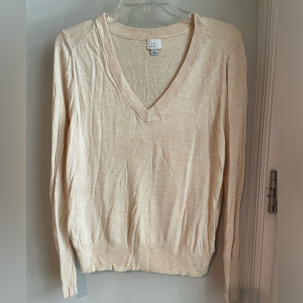 Large A New Day Sweater- Tan
